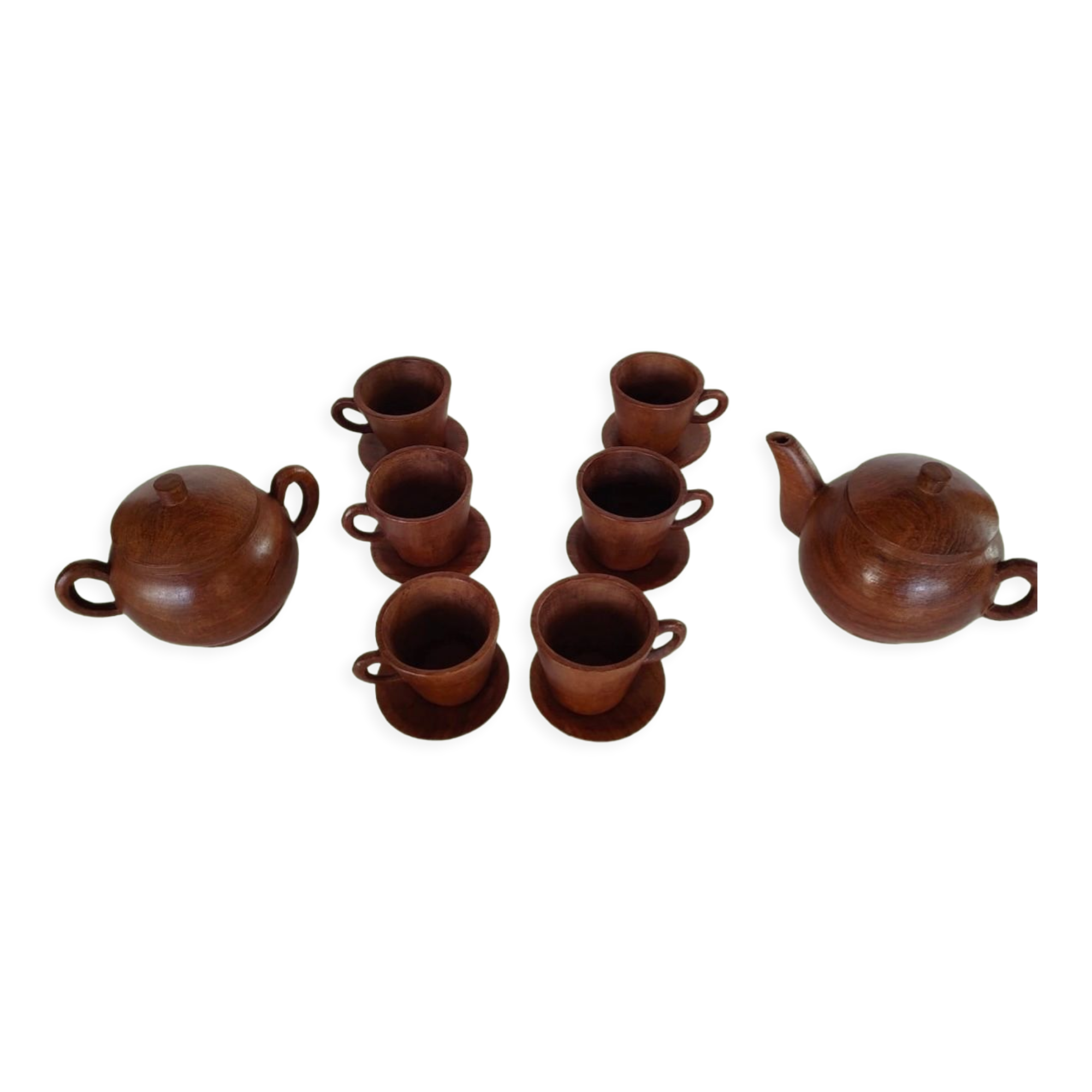 Exotic wooden tea set