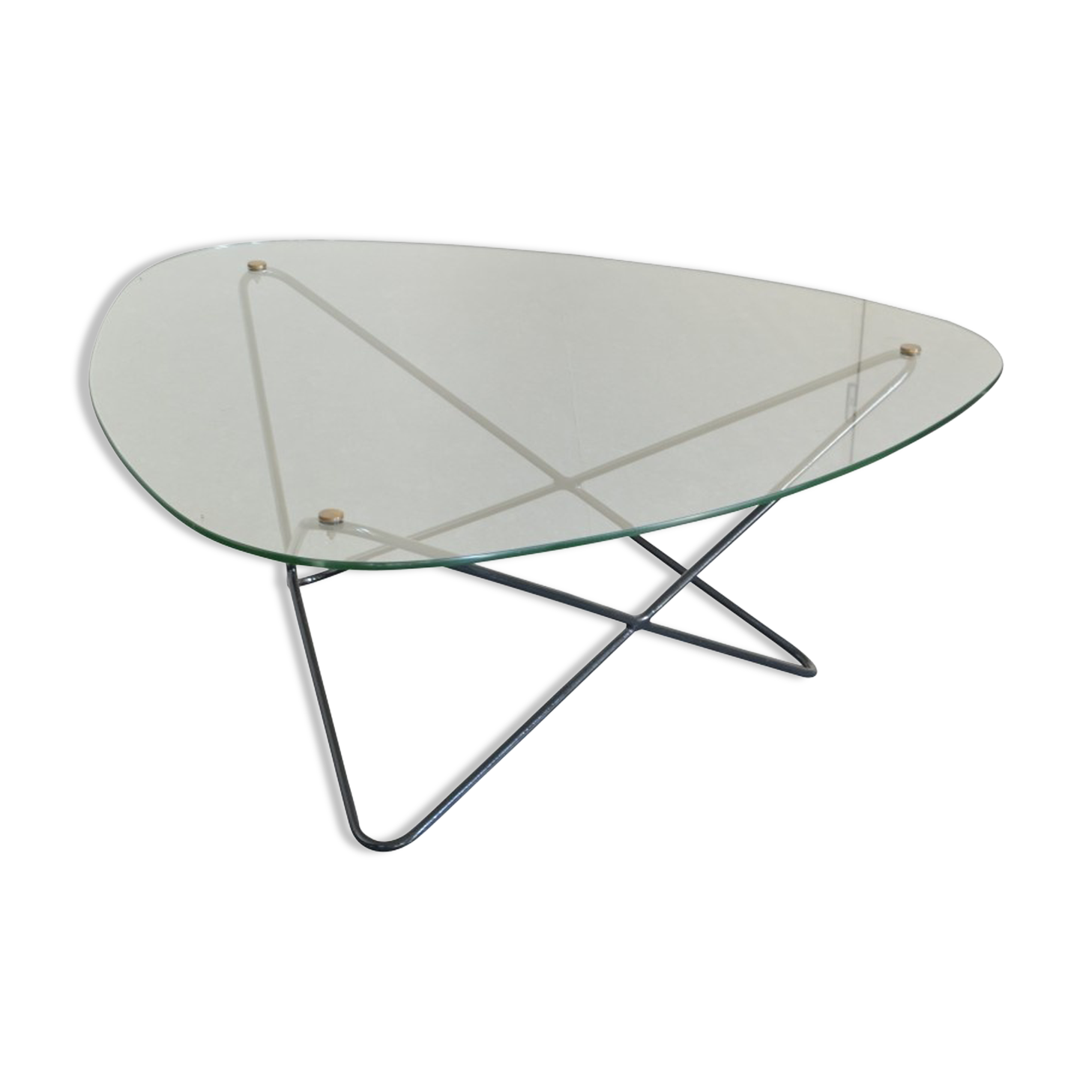 Glass coffee table model "Jasmin", Editions Airborne. 50 years