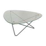 Glass coffee table model "Jasmin", Editions Airborne. 50 years