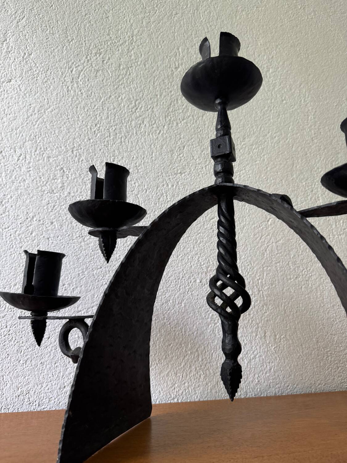Brutalist wrought iron chandelier from the 60s