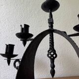 Brutalist wrought iron chandelier from the 60s