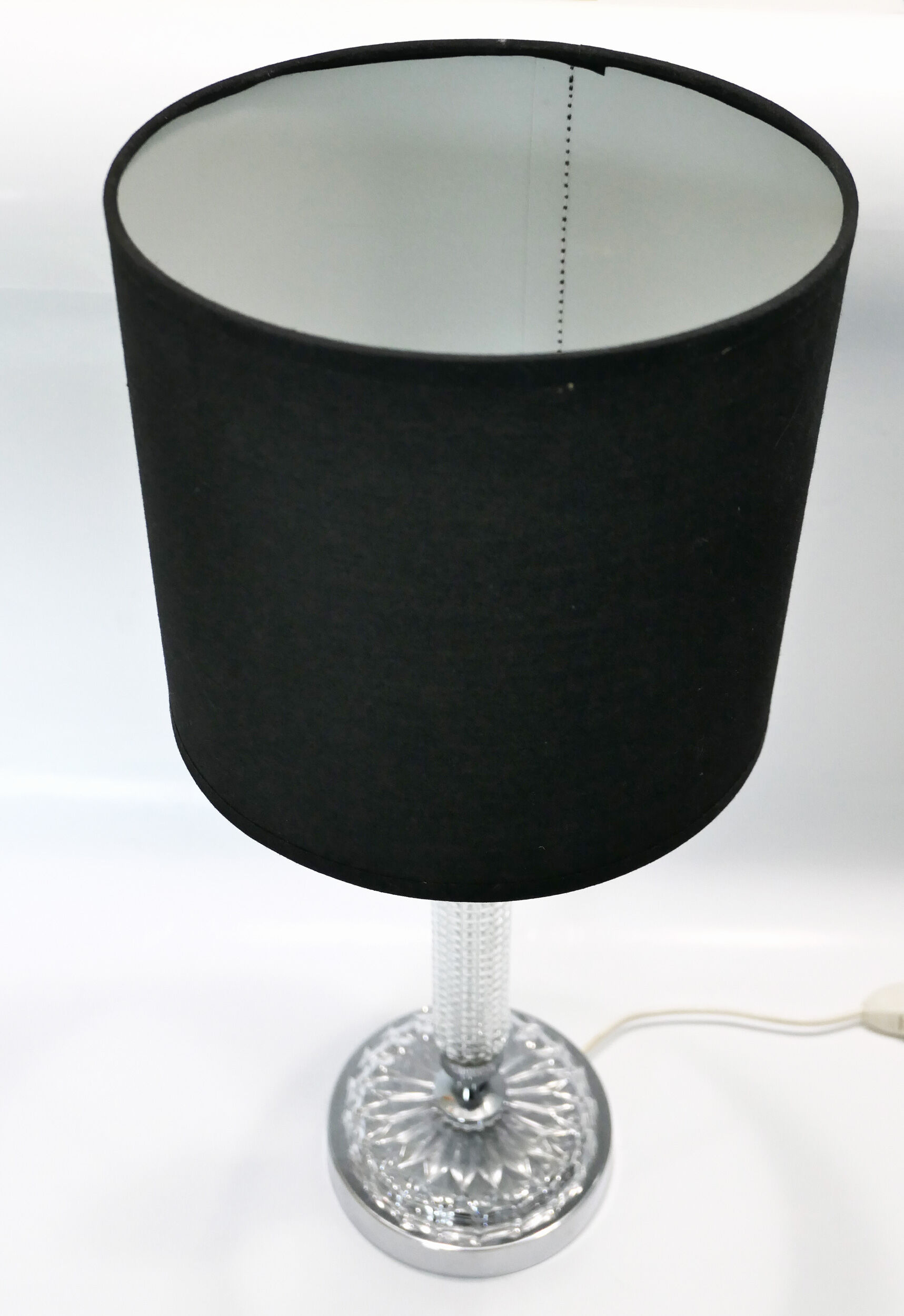 Table lamp glass er metal chrome 1970's