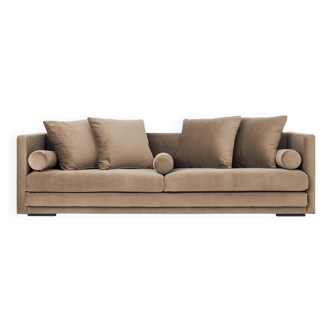 Canapé malmo en velours marron, design scandinave