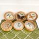 Bamboo butterfly tray and 6 vintage coasters