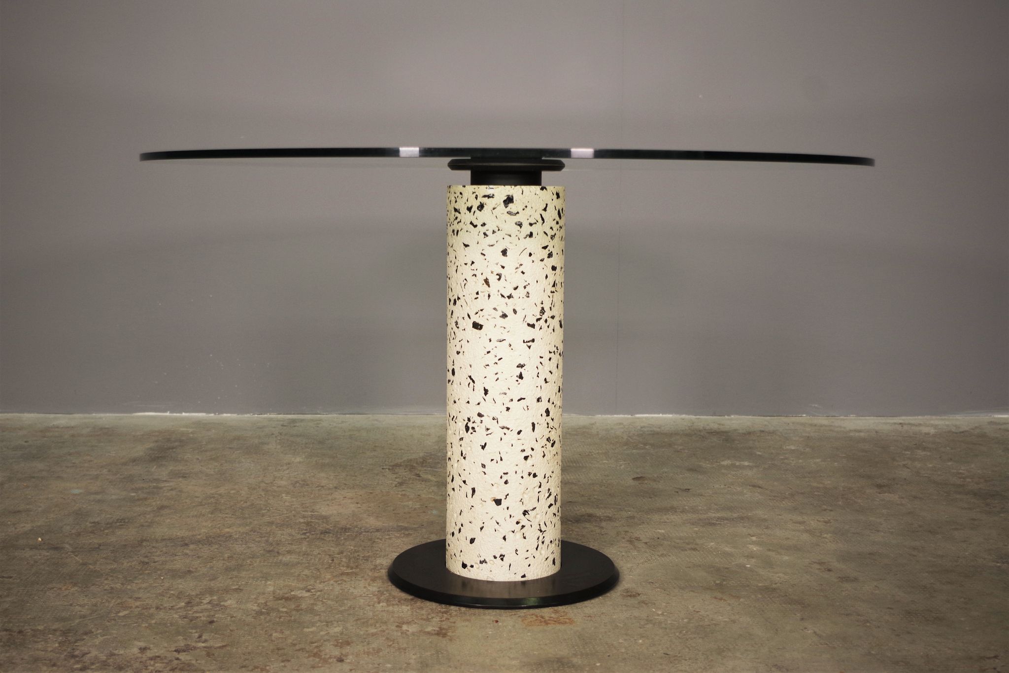 Round table with glass surface