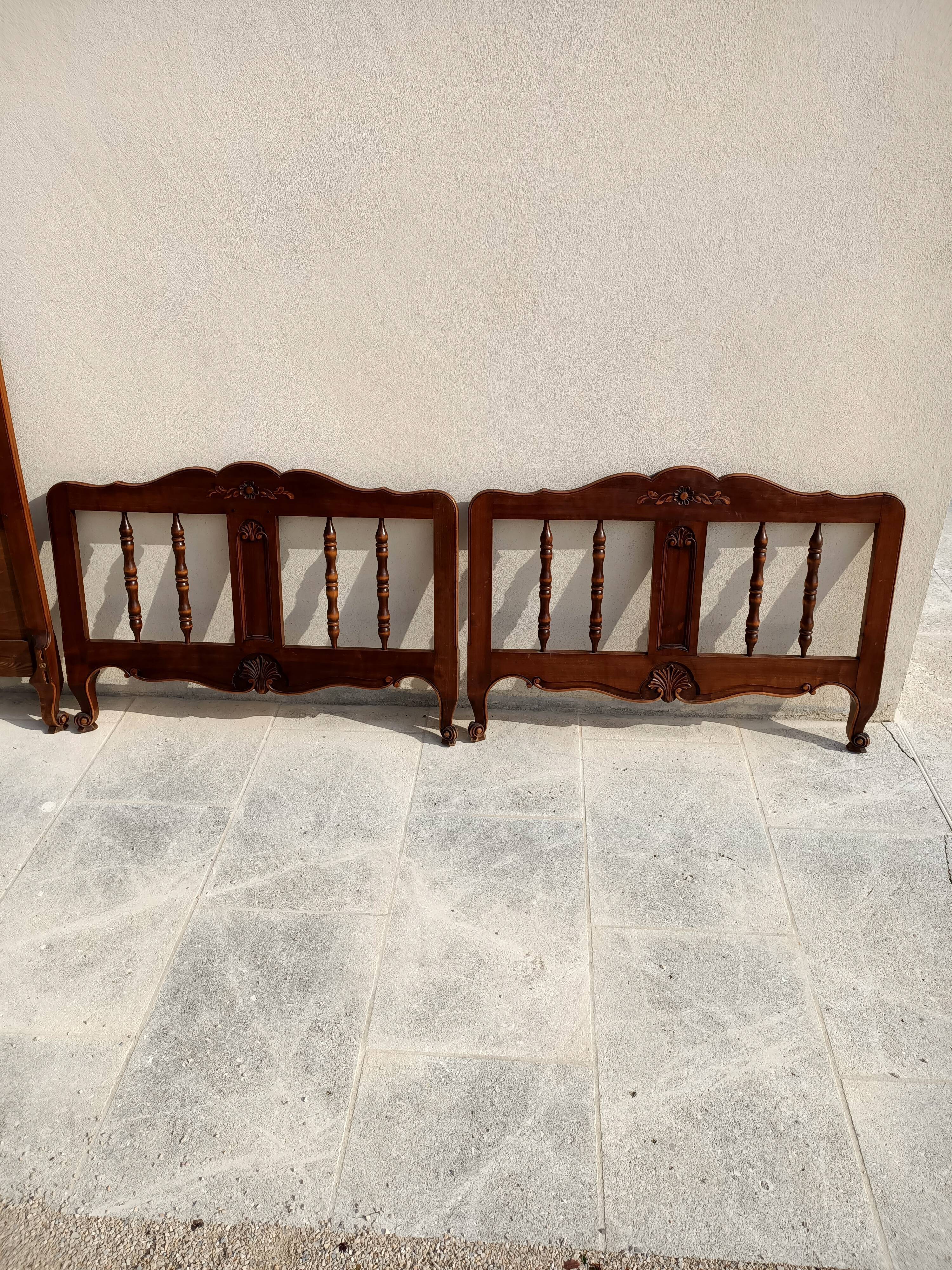 Pair of Provencal wooden bed year 40 from Dervieux