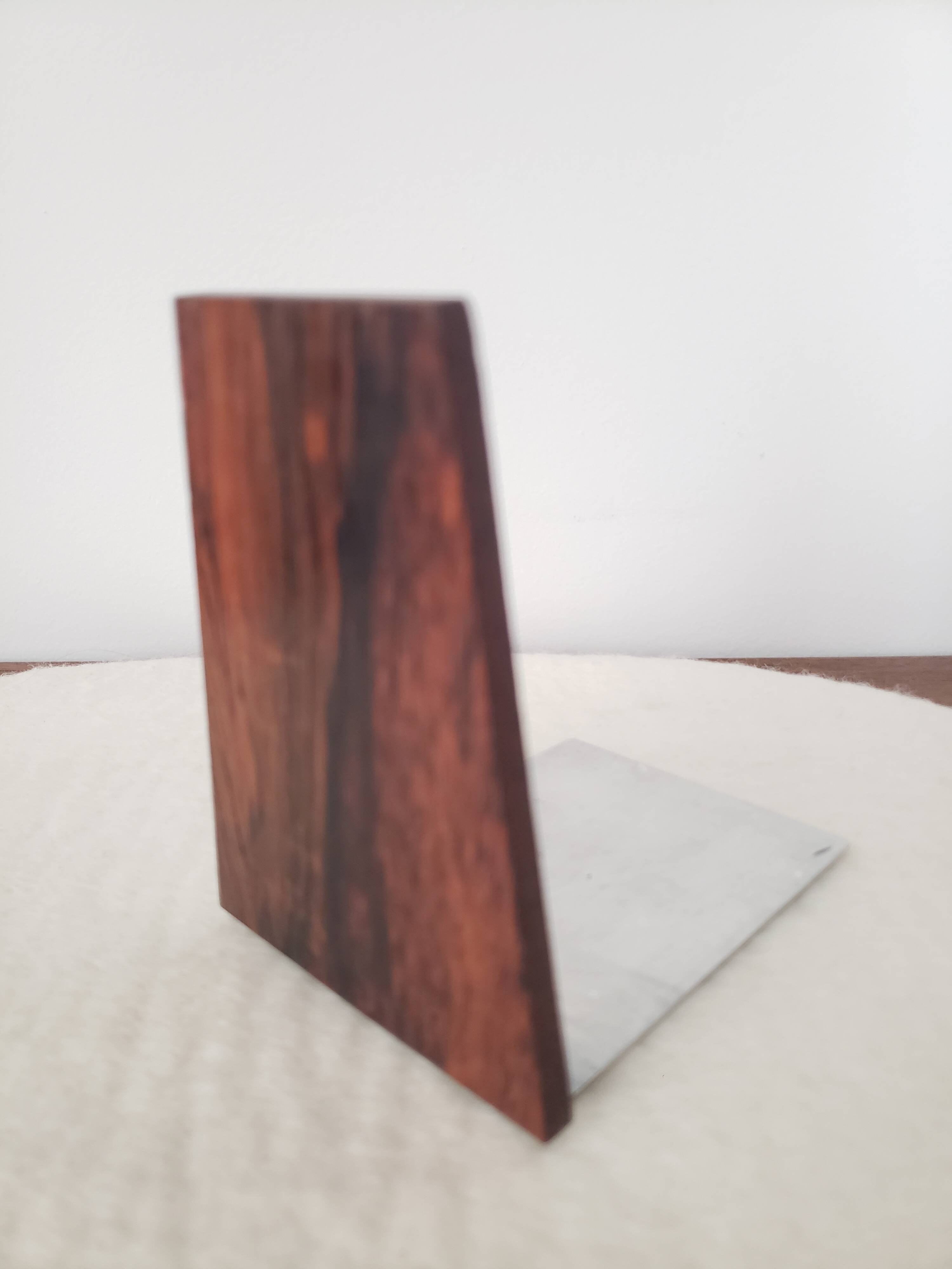 Serre-livre scandinave ancien en palissandre