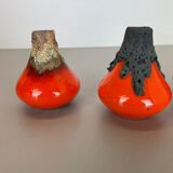 Set of 3 Original 1970 Ceramic Studio Pottery Vase by Roth Ceramics, Germany