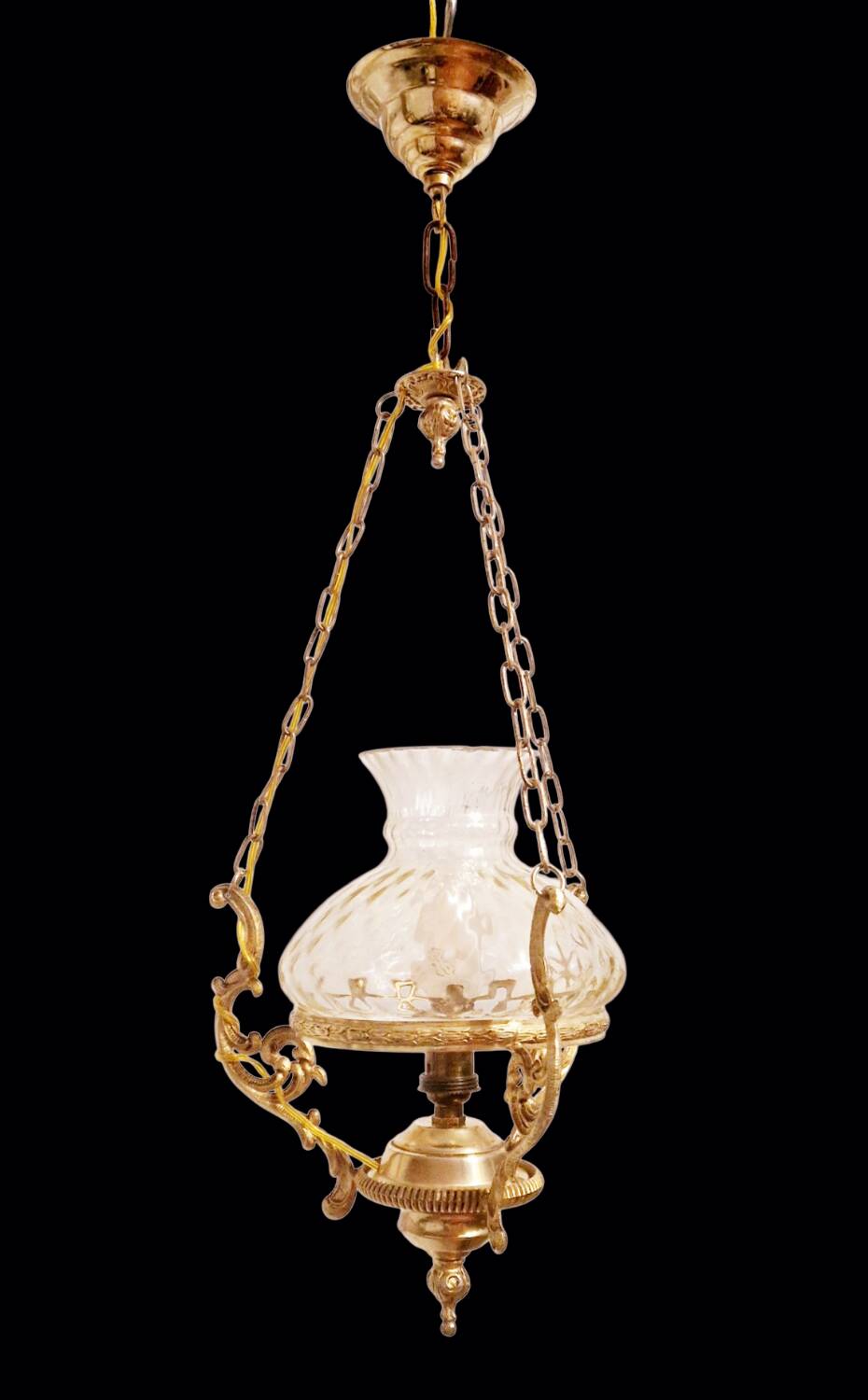 Neo-Louis XV style chandelier - Brass and blown glass