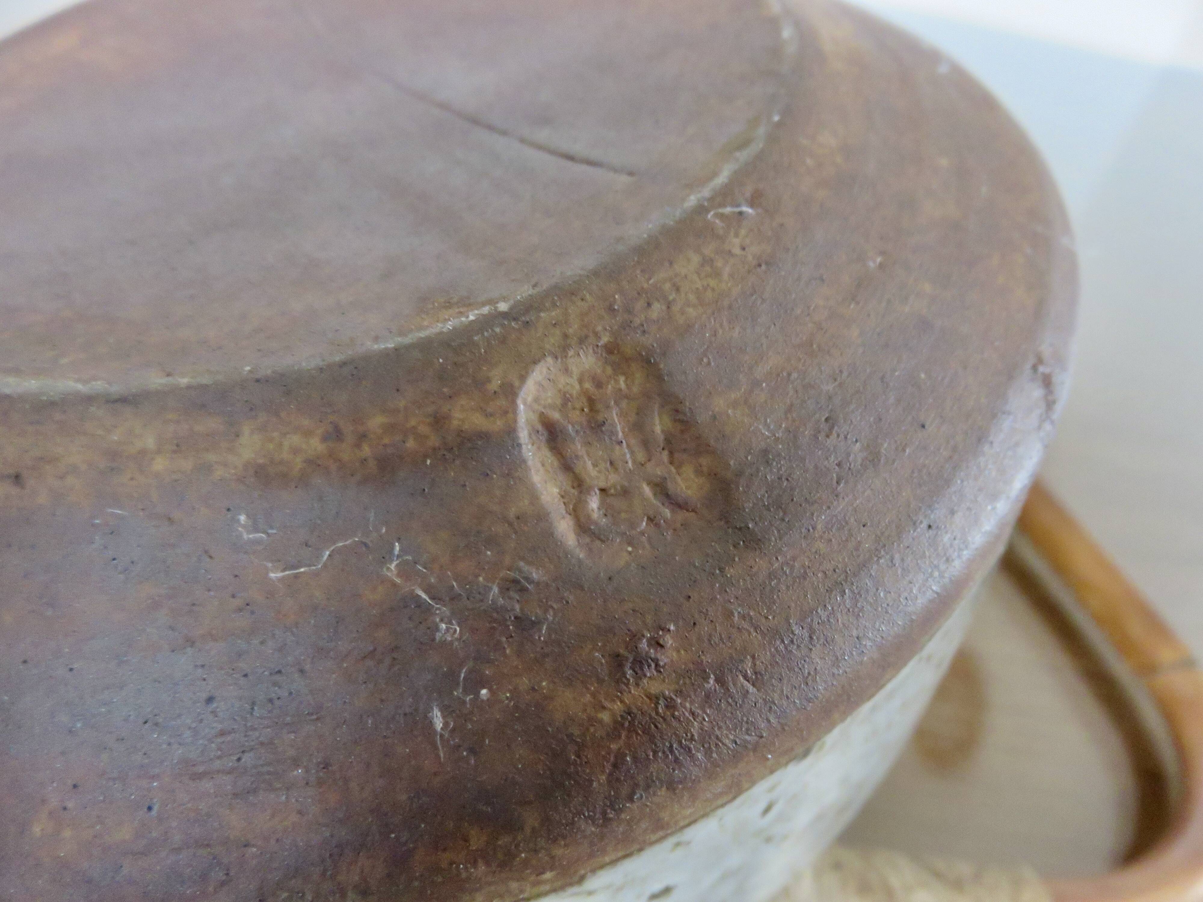 Stoneware teapot by René-Louis Dauchy, "Haute Ribes" pottery in Grasse, 1950.