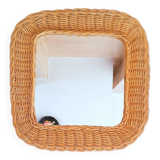 Woven wicker mirror 1960