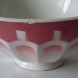 Ancient bowl in pink and white earthenware