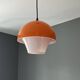 Plafonnier "champignon" orange et blanc vintage (1960-1970)