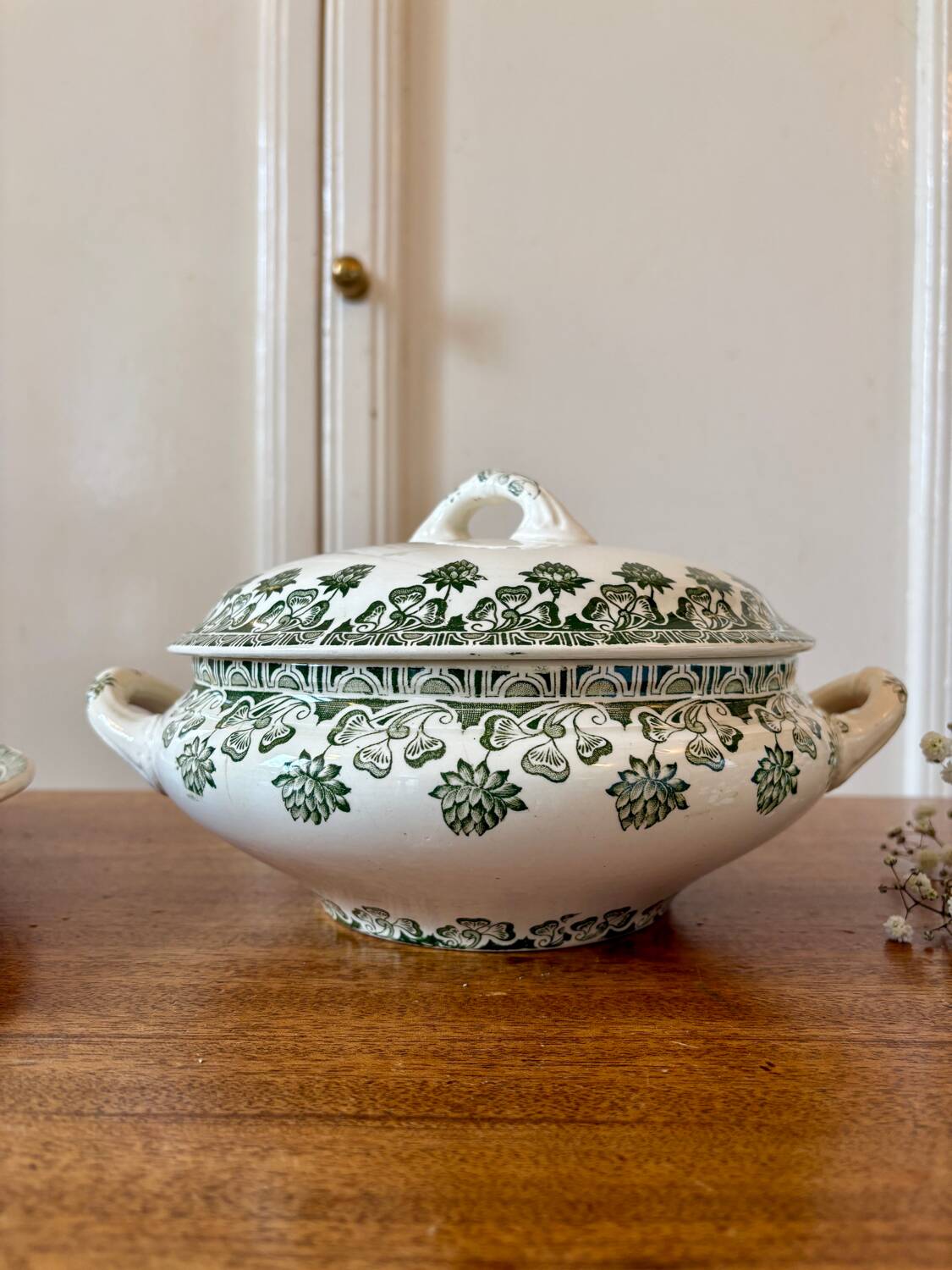 Vintage ironstone tureen and dish - Trèfle de Badonvillier model