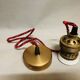 Antique 1900s brass hanging socket lamp