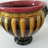 Medici basin in glazed earthenware with satyr masks