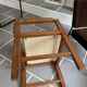 Fauteuil scandinave vintage teck et tweed
