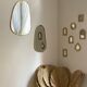 Mirror organic egg golden brass 36x20cm