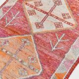 Rare Couloir Vintage Anatolie | Rose & Saumon Tones Runner Rug, 90x370 Cm