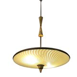 Vintage Bronze & Glass Light Pendant Light, 1950s