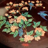 Circular wooden coffee table with bird decoration China Far East