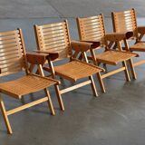 Ensemble vintage de quatre chaises pliantes Rex en contreplaqué, design Niko Kralj, 1950