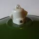 Industrial pendant light green enameled sheet metal and white porcelain #4