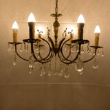 Six-light crystal chandelier