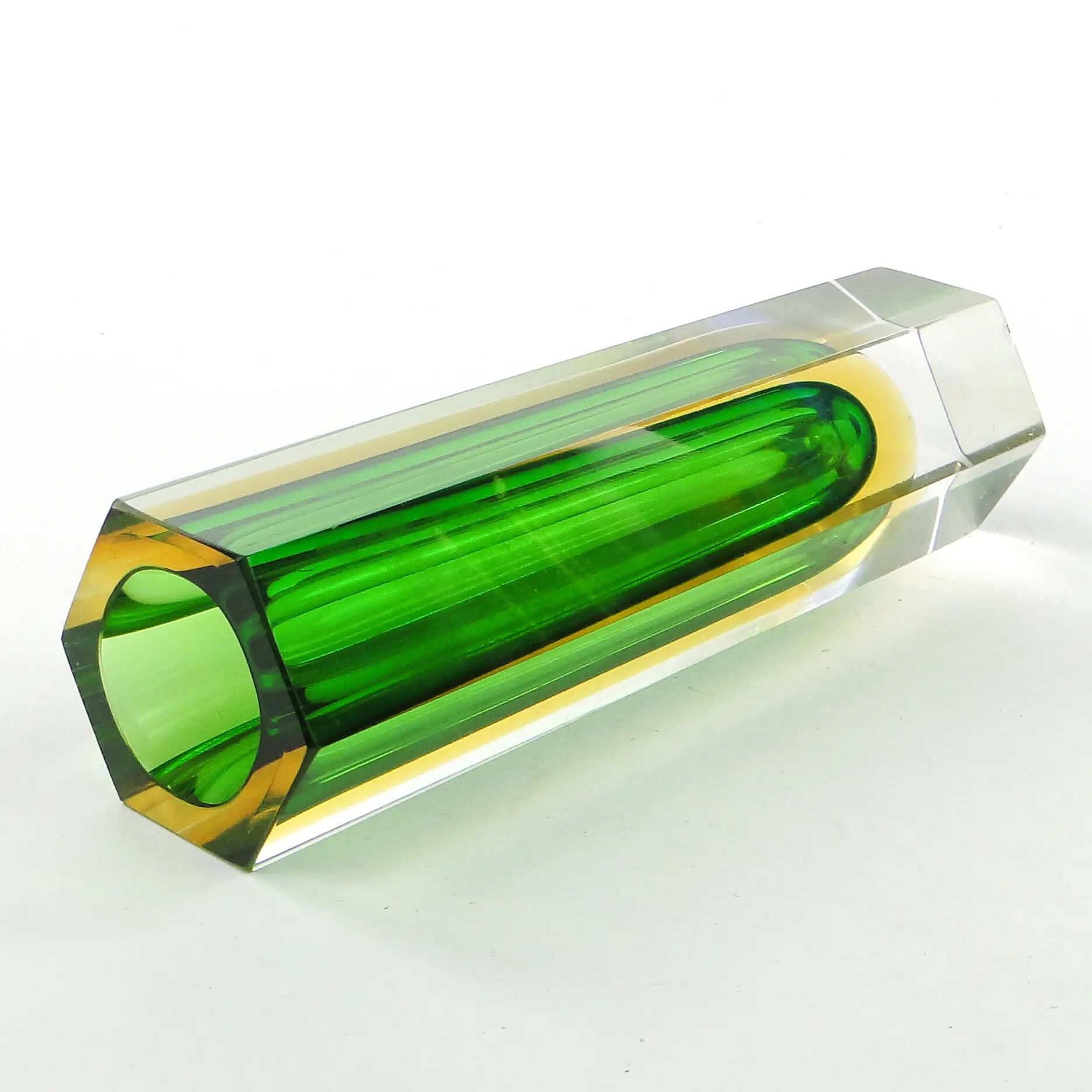 Murano Sommerso vase, mid-century modern, glass, designed by F. Poli, Italy, 1950s