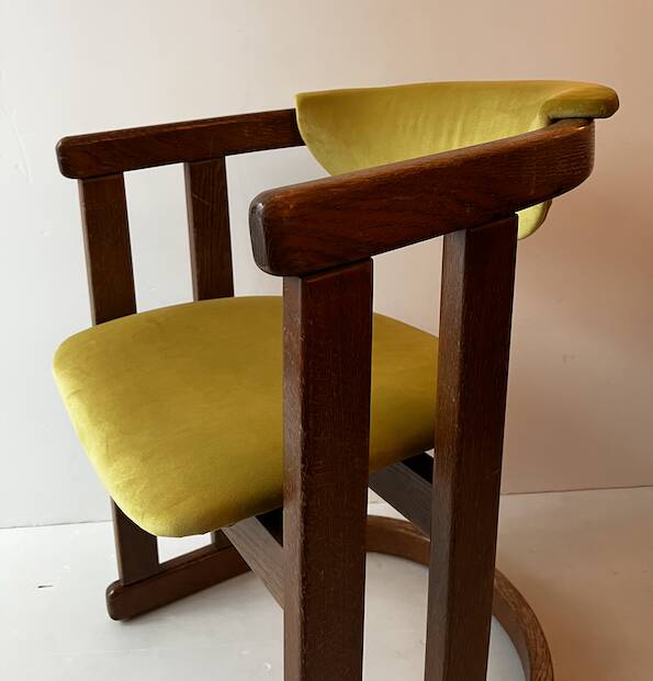 Art Deco armchair in wood and velvet