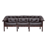 1970s, Scandinavian 3-seater sofa by Arne Norell, furniture leather.