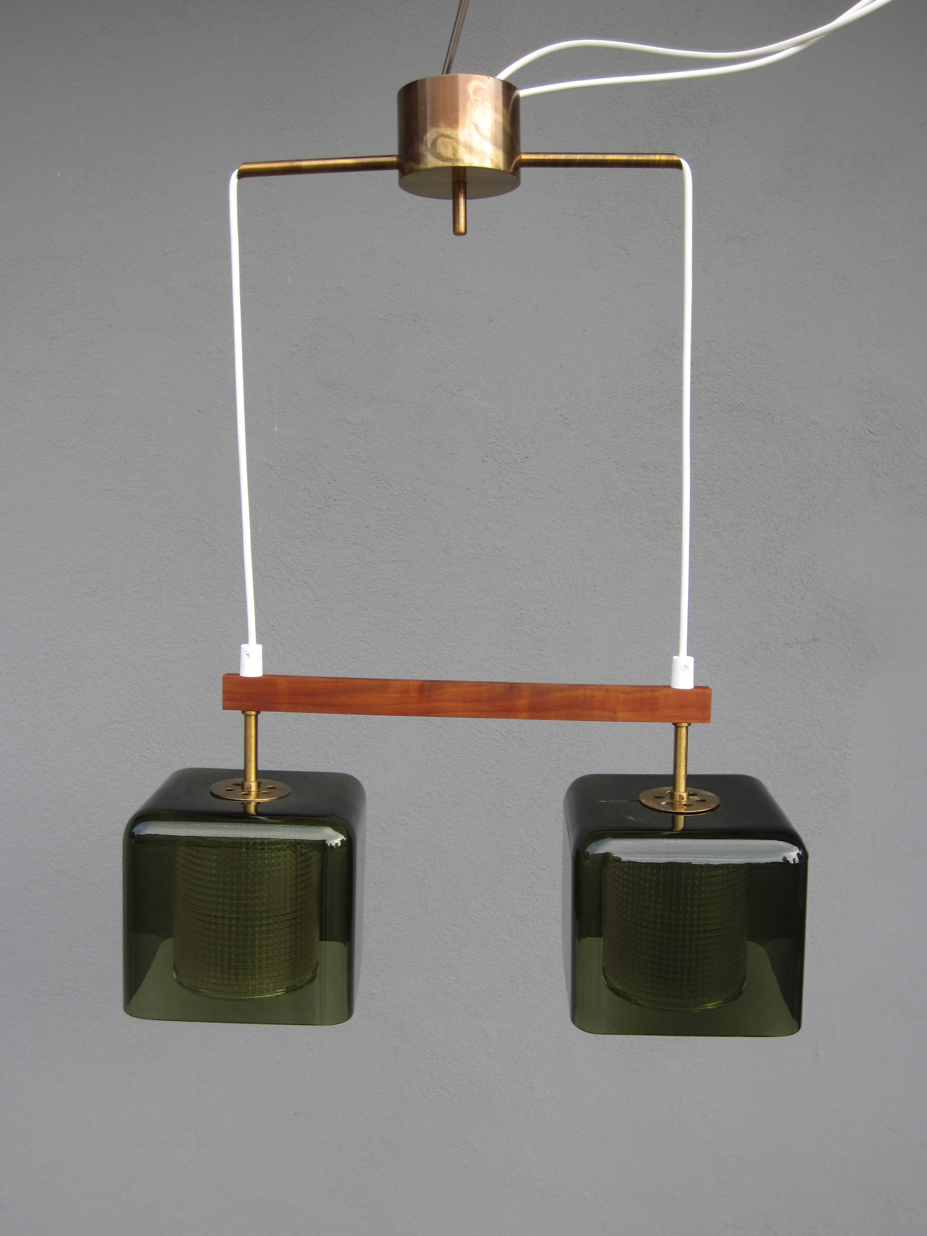 Scandinavian glass pendant lamp Carl Fagerlund for Orrefors