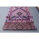 Vintage Turkish Oushak blanket made of wool and cotton, purple, 82x320.