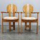 Set of 8 Czech Postmodern Pine Dining Armchairs, 1970s