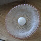 Large vintage Murano suspension in textured glass with a pink edge.