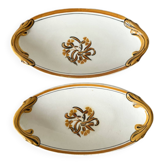 Old 1900 Creil and Montereau eyelet dishes
