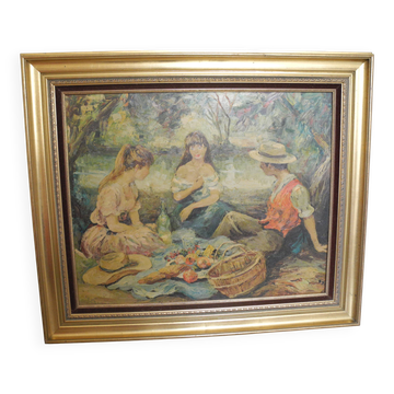 Reproduction de l’œuvre "Pique nique" d'après Marcel Dyf, 1960