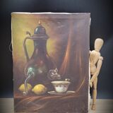 Painting on canvas lemons