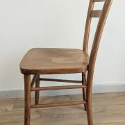 Vintage patina Luterma curved wood bistro chair – Antique