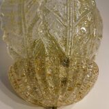 Pair of Murano glass and gold inlaid sconces Barovier Toso, Italy 1990