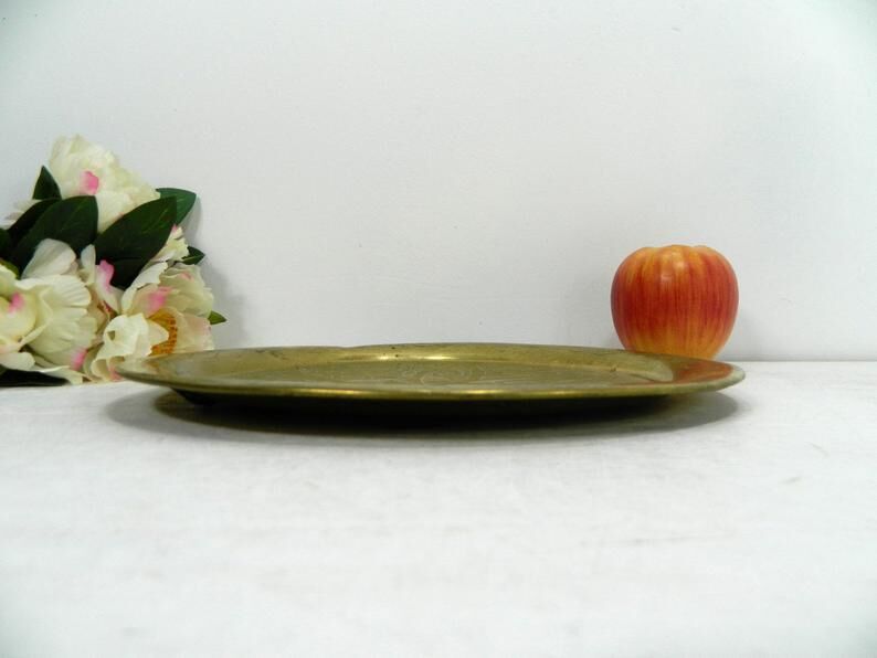 Moroccan tray in engraved brass