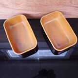 Tempered glass butter dishes Arcopal volcanic 70's