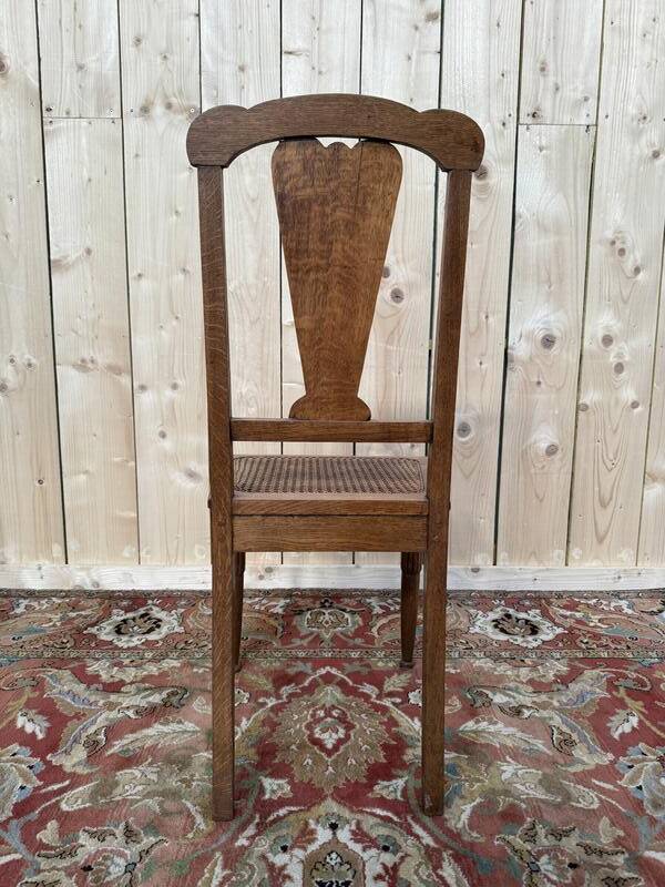 Suite de 4 chaises époque Art Déco en cannage