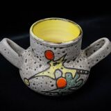 Fat Lava / polychrome sea foam pot with two handles by Marius Bessone, 1960s
