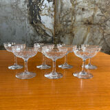 5 old champagne glasses