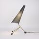 Tripod table lamp brass and metal 1950s