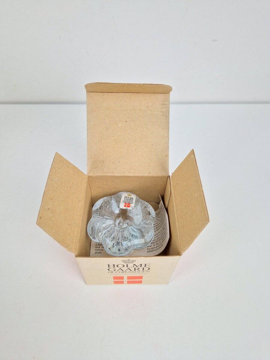 Vintage Isblomst Glass Candlestick by Sidse Werner for Holmegaard, 1970s
