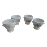 Set of 4 decorated porcelain pots with shells