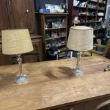 Pair of silver metal torches