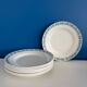 Lot de 8 assiettes plates vintage - Faïence St Amand, motif floral bleu et